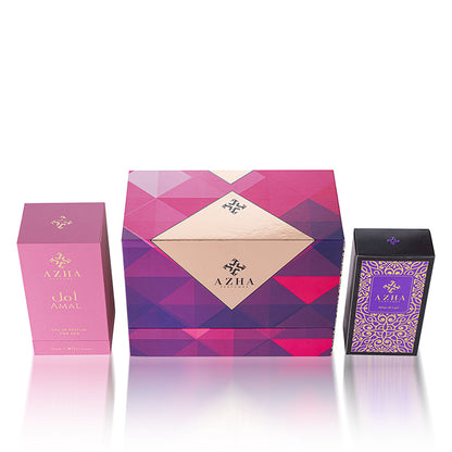 طقم هدايا أزهى قطعتين – أمل + عطر مركز الليل